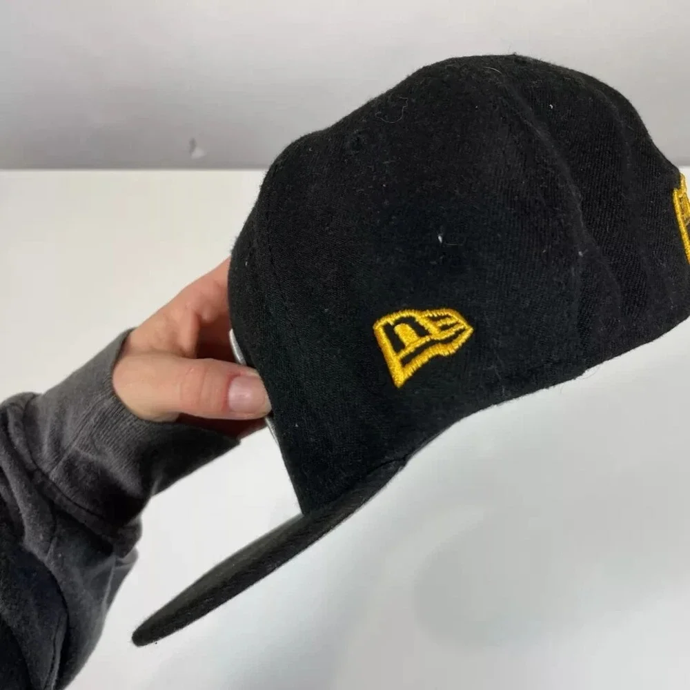 New Era 59Fifty NFL Pittsburgh Steelers Black Fitted Cap Mens 6 7/8 Embroidered‎